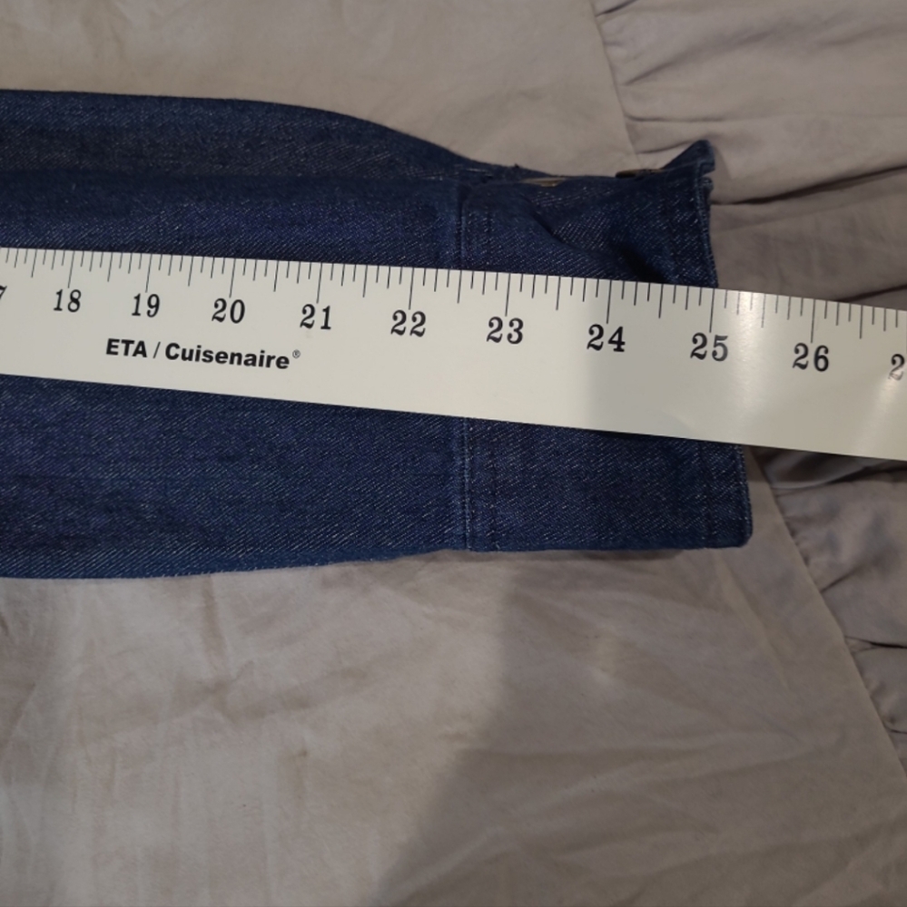 Jessica London Women's SZ 24W Denim Peplum Jacket pockets casual Boho everyday - Picture 8 of 11